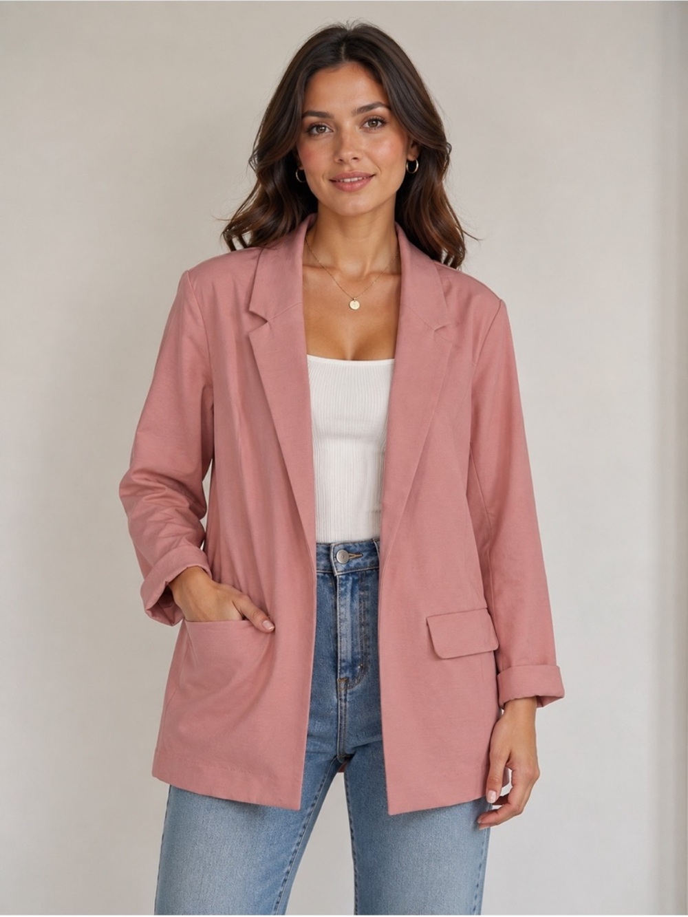 Liverpool Brynce Boyfriend Blazer in Pink Perfection Size Large